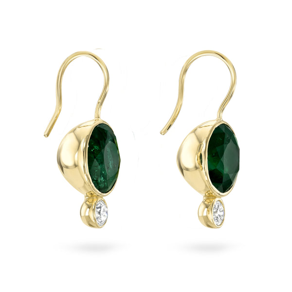 9ct gold 2025 emerald earrings