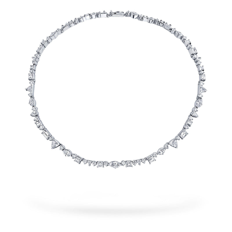 Fancy Shape Diamond Tennis Necklace