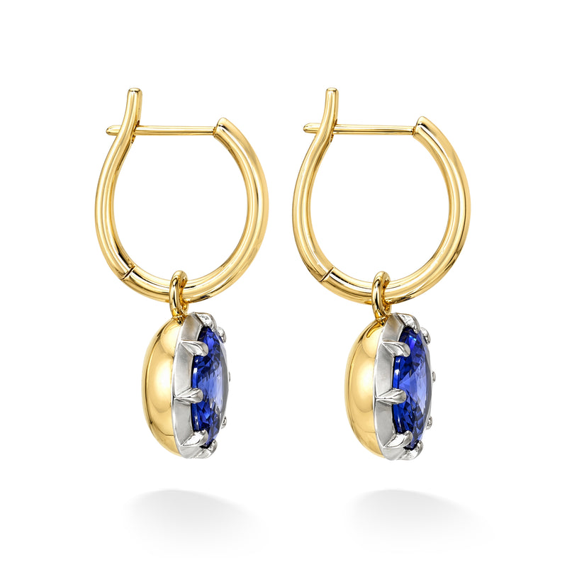 Round Sapphire Drop Earring